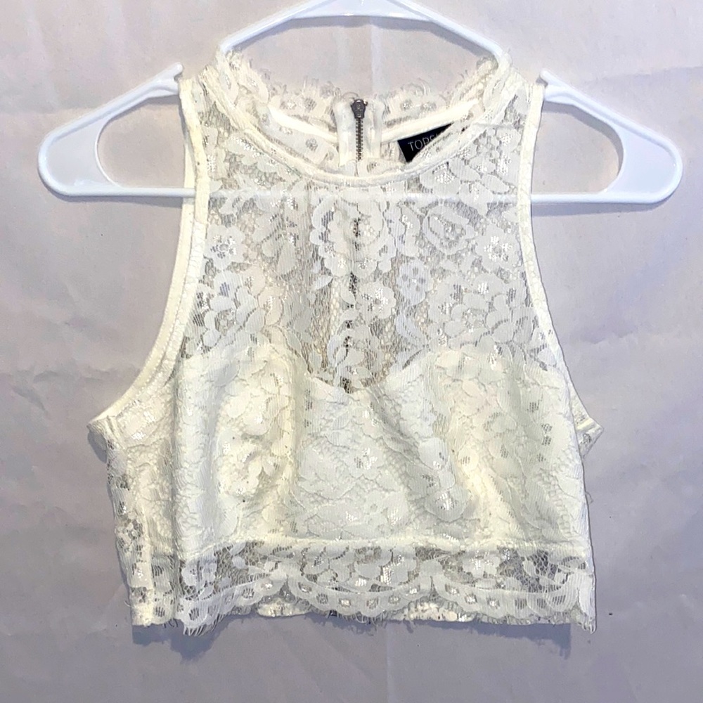 TOPSHOP Beautiful lace high next top!